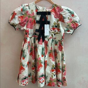 NWT Pink Chicken Festive Holiday Dress with Bow Accents